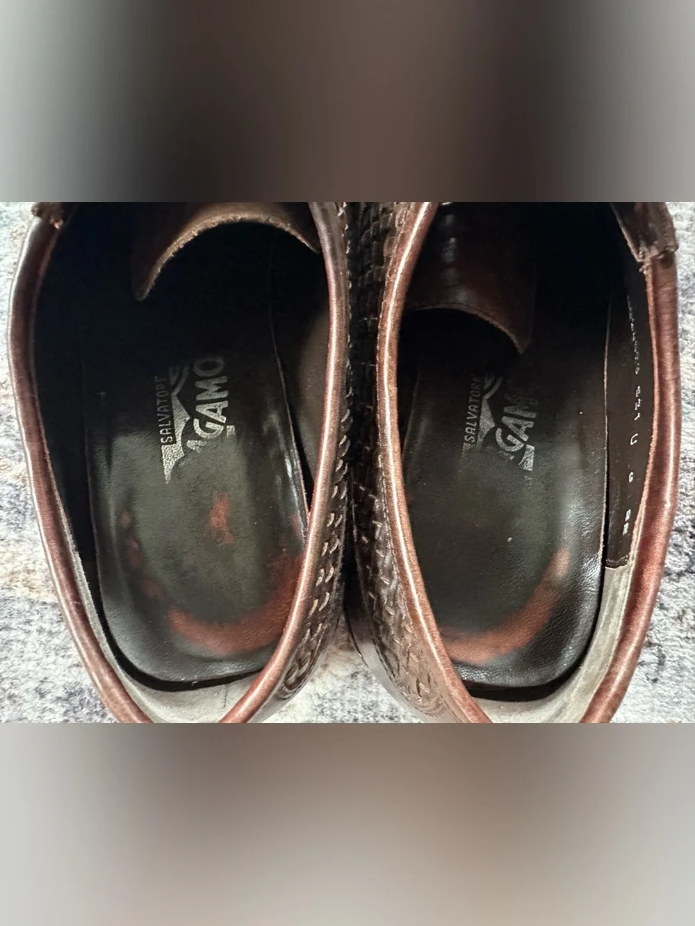 Salvatore Ferragamo Woven Leather Wingtip Shoes Brown - Size 9 (US 10)